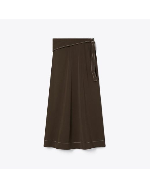 Tory Burch Brown Belted Jersey Skirt
