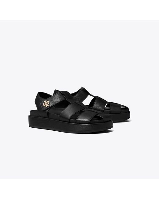 Tory Burch Black Kira Burch Fisherman Sandal