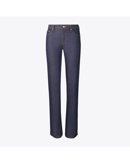Tory Burch Blue Cotton Skinny-Leg Jean