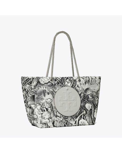 Tory Burch Metallic Ella Printed Chain Tote, One Size