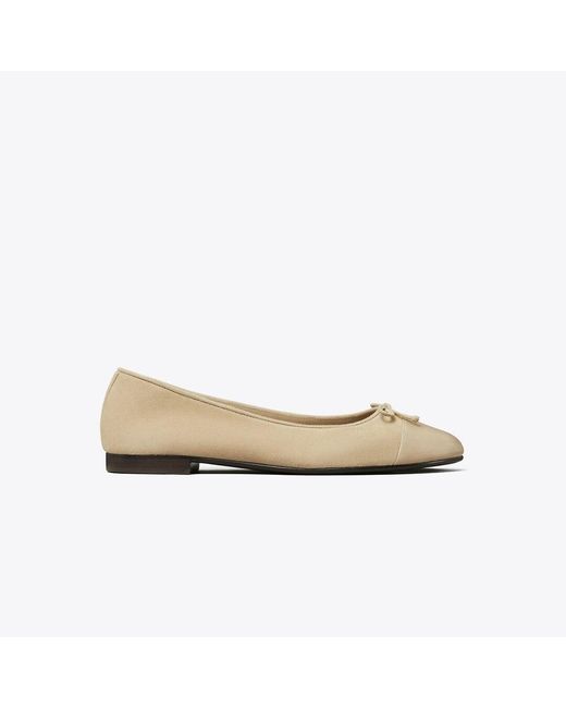 Tory Burch White Cap-Toe Ballet