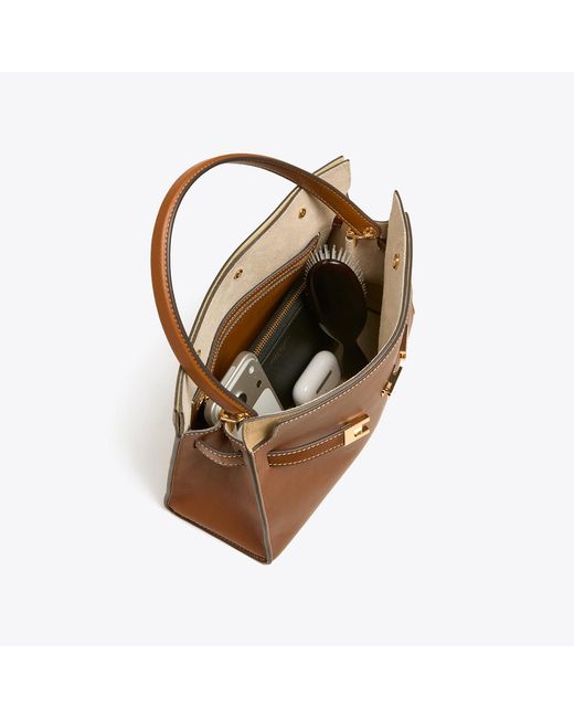 Tory Burch Brown Small Lee Radziwill Double Bag