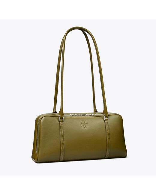 Tory Burch Green Small Marshmallow Satchel, One Size