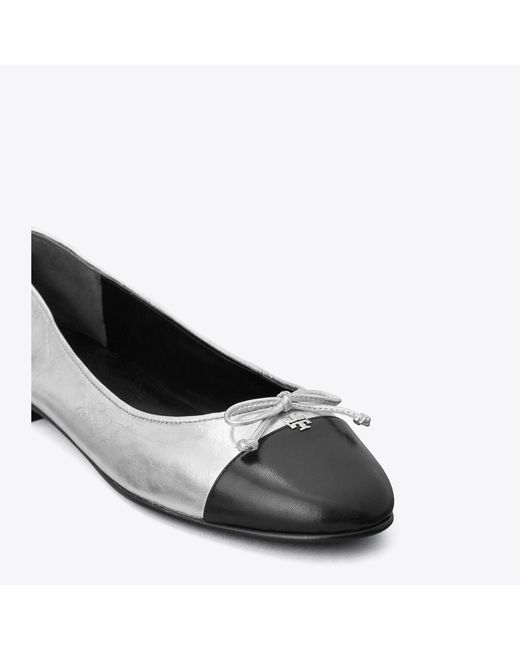 Tory Burch White Cap-Toe Ballet