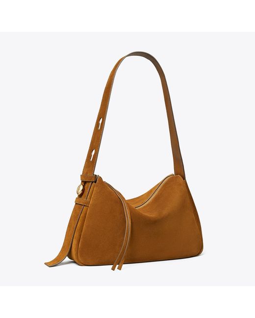 Tory Burch Brown Romy Suede Shoulder Bag, One Size