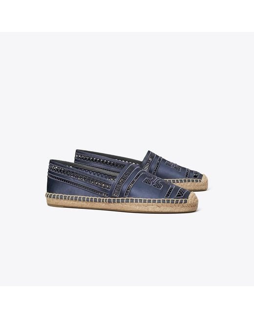 Tory Burch Blue Open Weave Espadrille