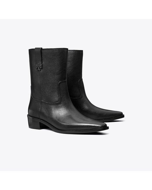 Tory Burch Black City Western Ankle Boot