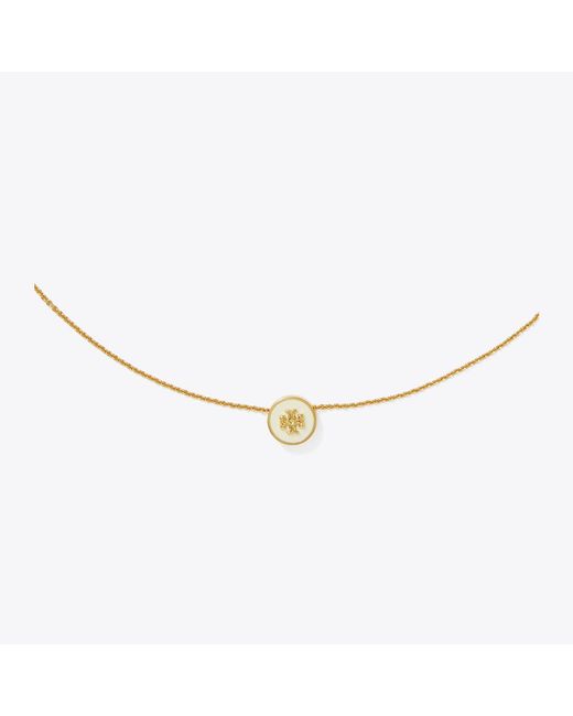 Tory Burch Blue Icon Enamel Pendant Necklace, One Size