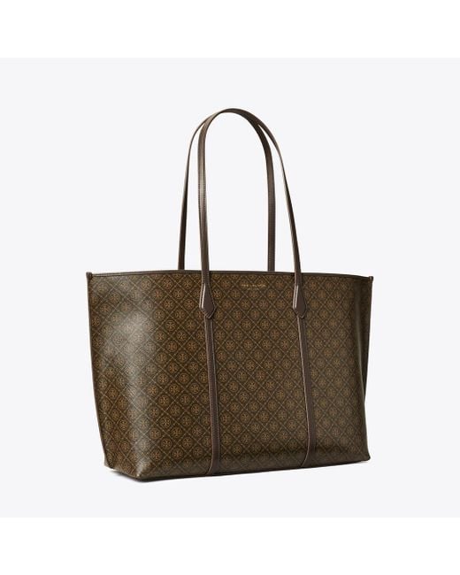 Tory Burch Brown Perry Coated Canvas Tote