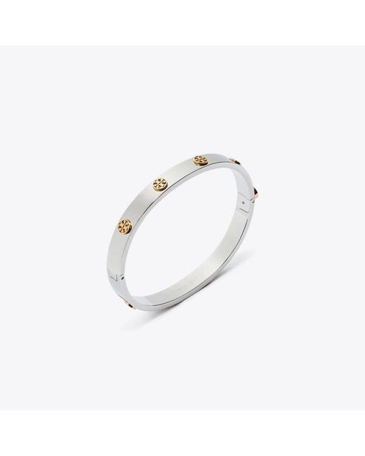 Tory Burch White Icon Hinge Bracelet