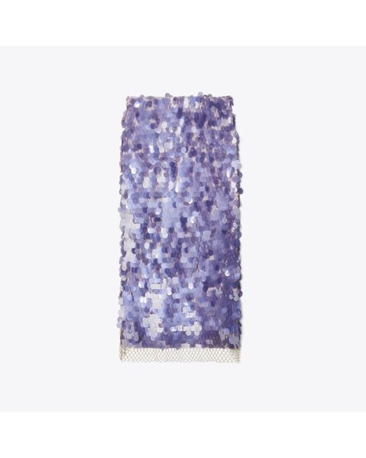 Tory Burch Purple Sequined Skirt