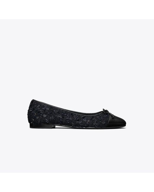 Tory Burch Black Cap-Toe Ballet