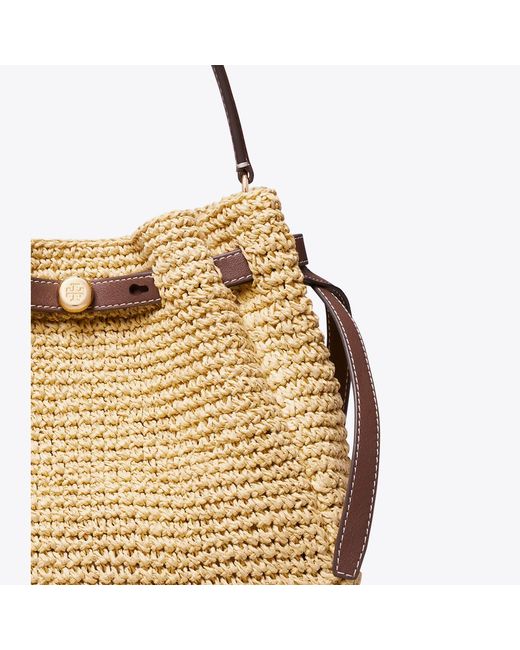 Tory Burch Natural Romy Woven Bucket Bag