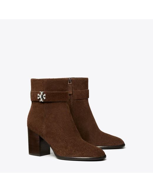 Tory Burch Brown Turnlock Heeled Ankle Boot