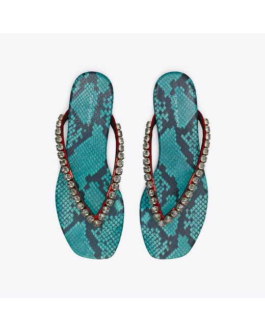 Tory Burch Blue Crystal Flip-Flop