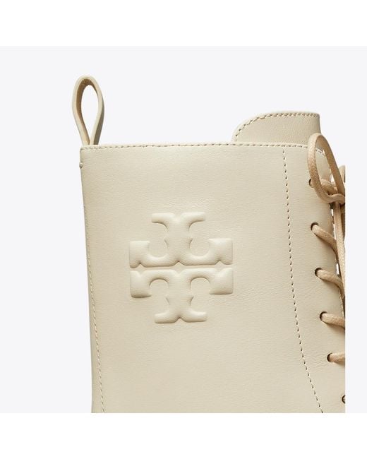 Tory Burch Natural Double T Combat Boot