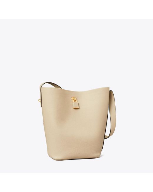 Tory Burch Natural Lock Slim Bucket Bag