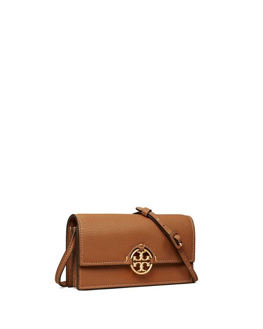 Tory Burch Leather Miller Wallet Crossbody in Brown | Lyst Canada