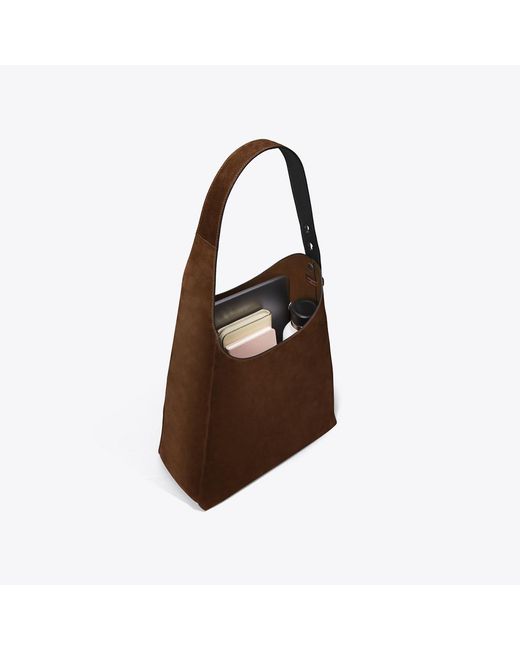 Tory Burch Brown Romy Suede Hobo Bag