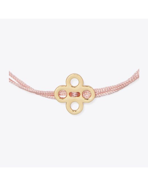 Tory Burch White Forget Me Not Cord Bracelet