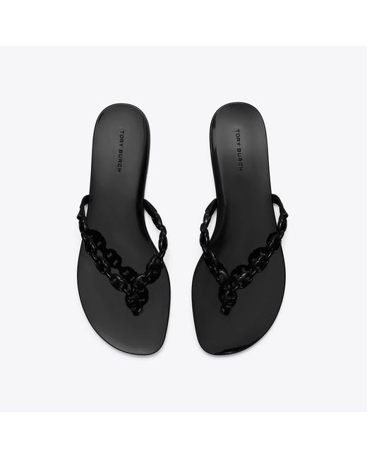Tory Burch Black Gemini Link Jelly Flip-Flop
