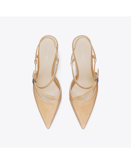 Tory Burch White Double T Buckle Pump