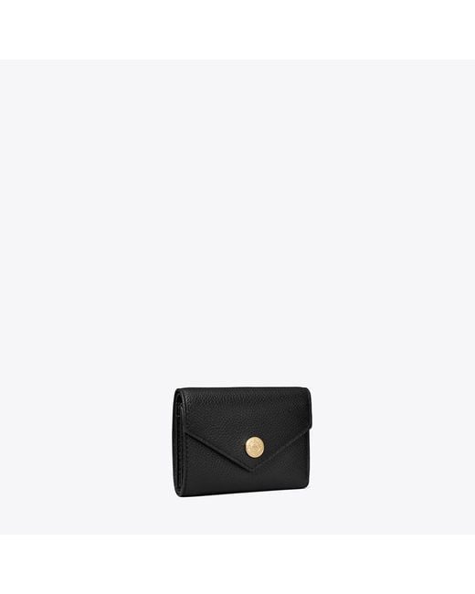 Tory Burch Black Small Pebble Envelope Wallet, One Size