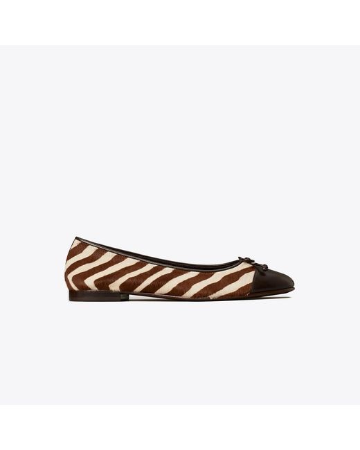 Tory Burch White Cap-Toe Ballet