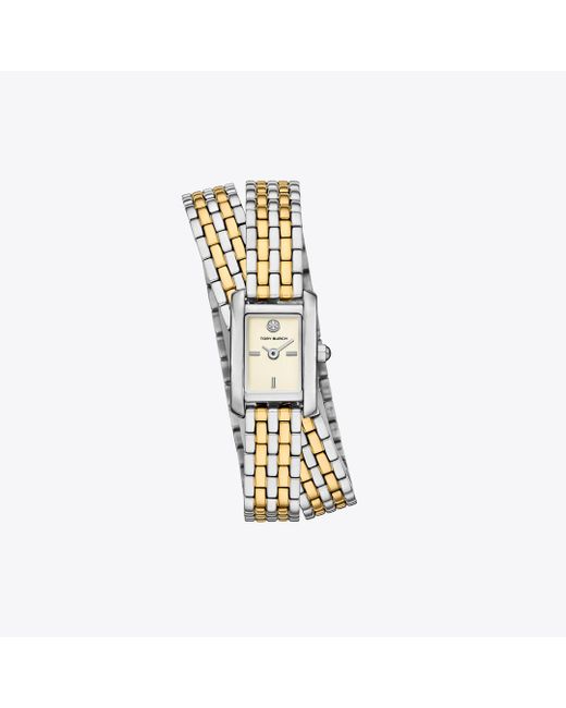 Tory Burch Metallic Mini Eleanor Double Wrap Watch, One Size
