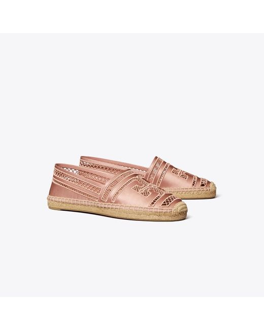 Tory Burch Pink Open Weave Espadrille