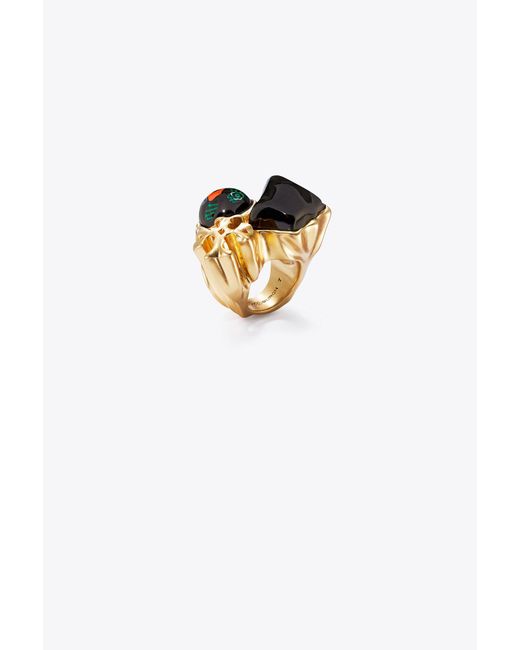 Resin Chunky Ring, Multicolor Acrylic Stackable Rings Set Vintage Plastic Knuckle Rings Aesthetic Y2k Statement Rings Thick Dome Finger Joint Ring For Women (Black