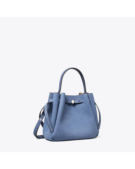 Tory Burch Blue Romy Nubuck Bucket Bag