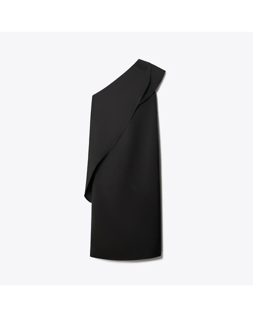 Tory Burch Black Satin Cape Dress