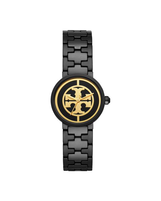 Tory Burch Reva Black Stainless Steel & Bracelet Watch
