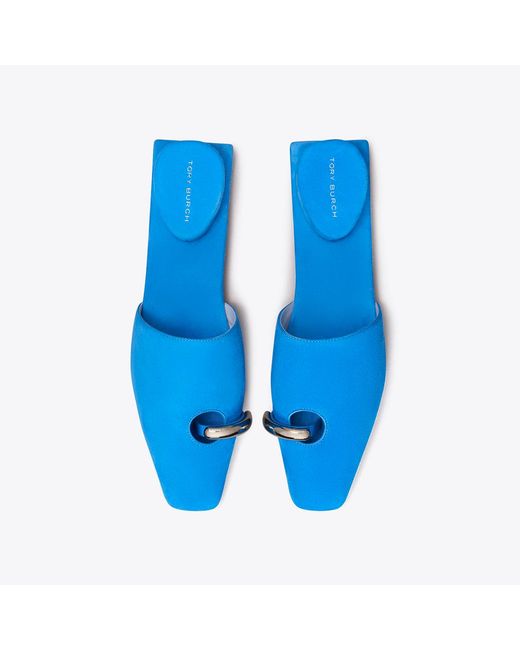Tory Burch Blue Pierced Mule