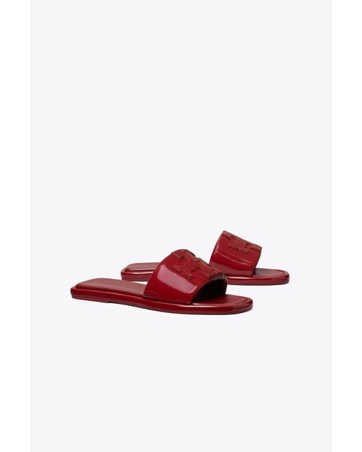 Tory Burch Red Double T Sport Slide