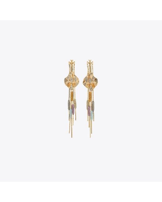 Tory Burch Metallic Runway Embellished Front-Back Earrings