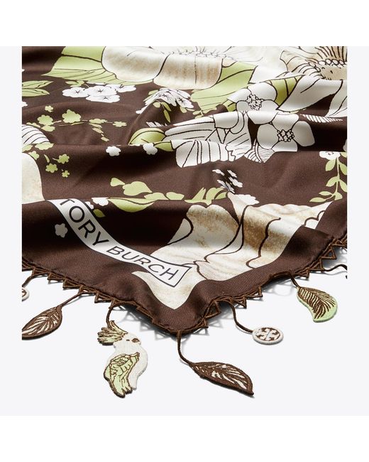 Tory Burch Multicolor Floral Silk Square Scarf
