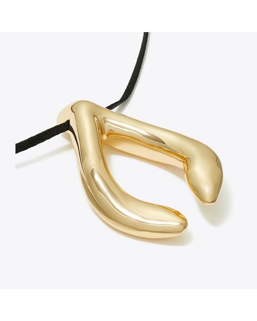 Tory Burch Metallic Wishbone Pendant