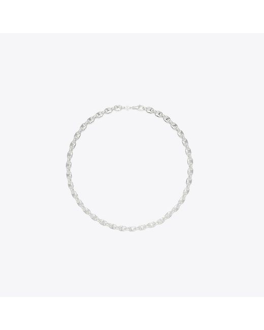 Tory Burch White Gemini Link Delicate Necklace