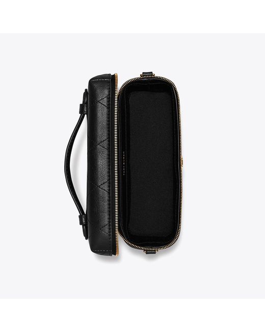 Tory Burch Black Charlie Quilted East-West Vanity Case, One Size