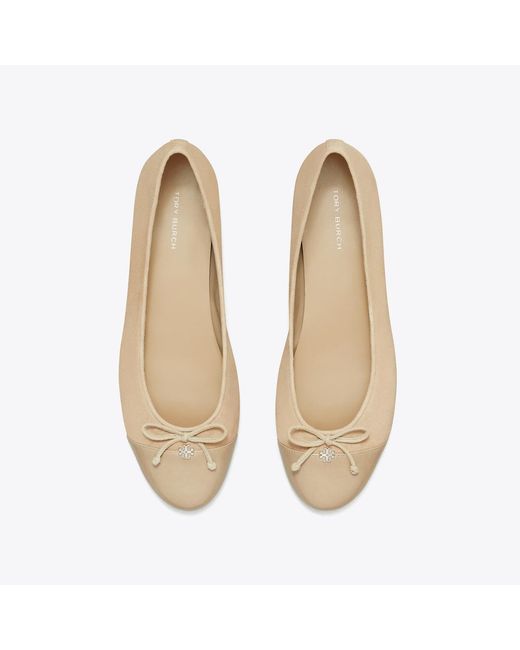 Tory Burch White Cap-Toe Ballet