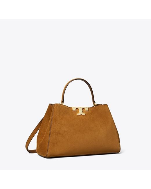 Tory Burch Brown Eleanor Suede Satchel, One Size
