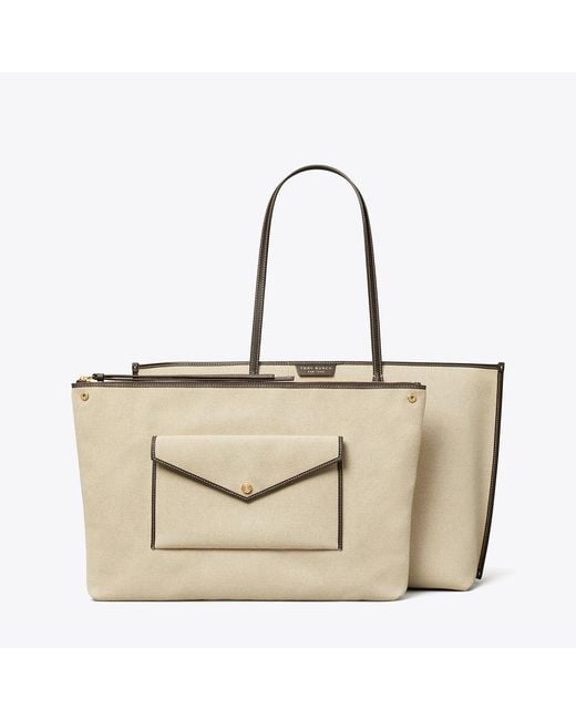 Tory Burch Natural Perry Canvas Tote