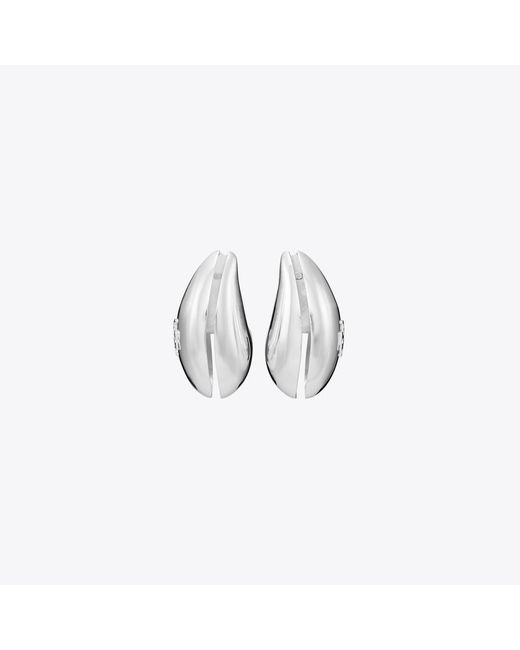 Tory Burch White Pierced Earrings, One Size