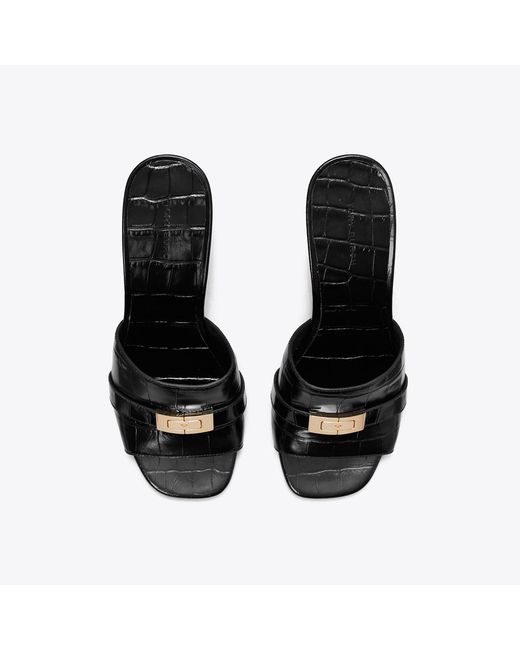Tory Burch Black Leelee Heeled Mule