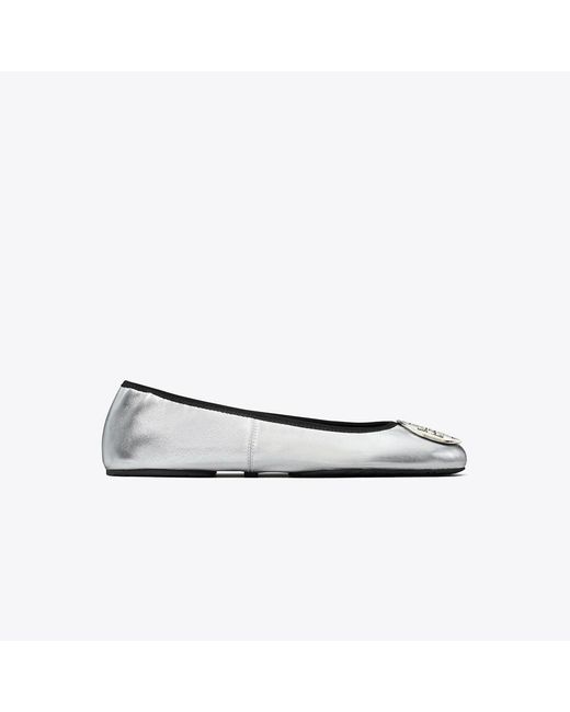 Tory Burch White Reva Travel Ballet