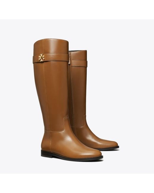 Tory Burch Brown Turnlock Riding Boot