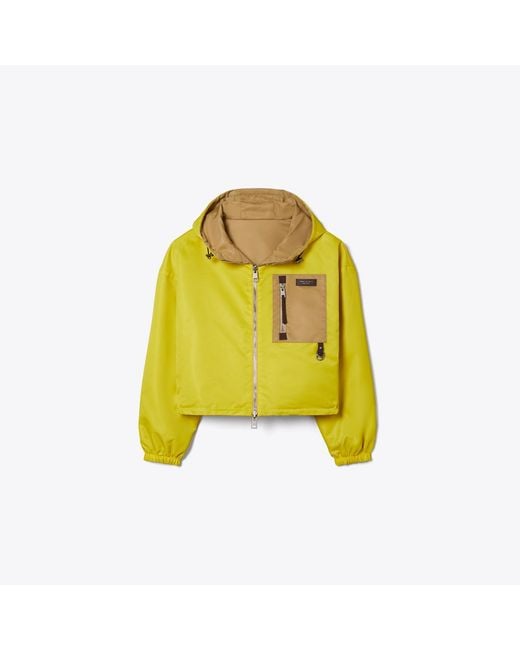 Tory Burch Yellow Reversible Cropped Nylon Jacket