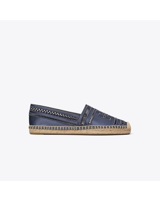 Tory Burch Blue Open Weave Espadrille